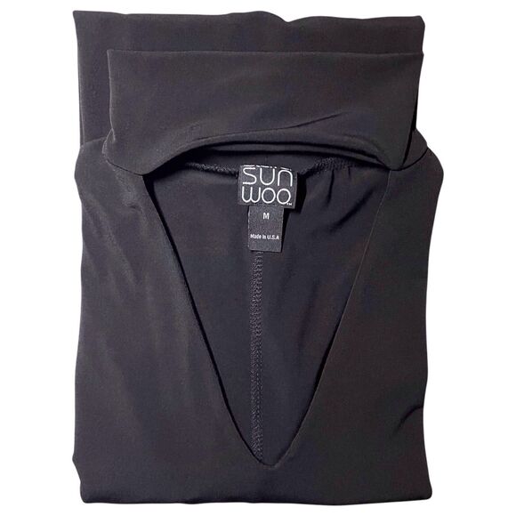 NWT Clara Sunwoo Choker V-Neckline Tunic Size Medium 3/4 Sleeve Black Lagenlook - Picture 16 of 16